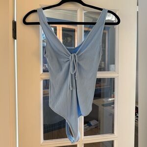 Abercrombie Ribbed Light Blue Bodysuit